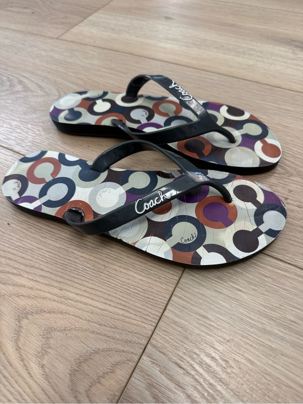 Vintage Coach Signature C Flip Flops woman’s size 8